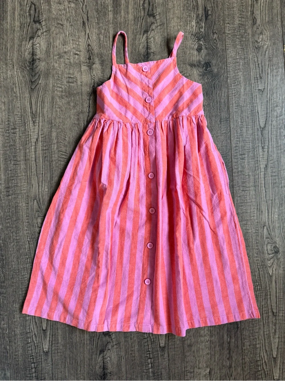 Hanna Andersson Sleeveless Linen Midi Dress with Pockets- Size 8